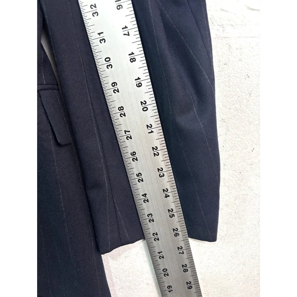 vtg 90s Evan Picone 44L 33x32 2pc Pant Suit Double Breasted Flannel Wool USA